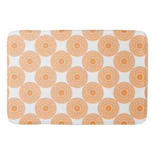 Alfombrilla De Baño Mandalá Tribal Naranja