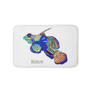 Alfombrilla De Baño Mandarinfish cartoon illustration
