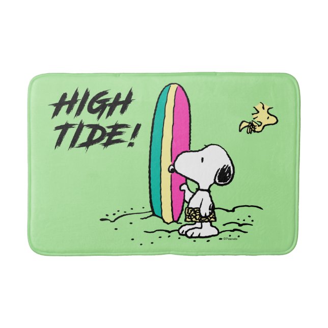 Alfombrilla De Baño Maní | Alta marea de Snoopy y Woodstock (Anverso)