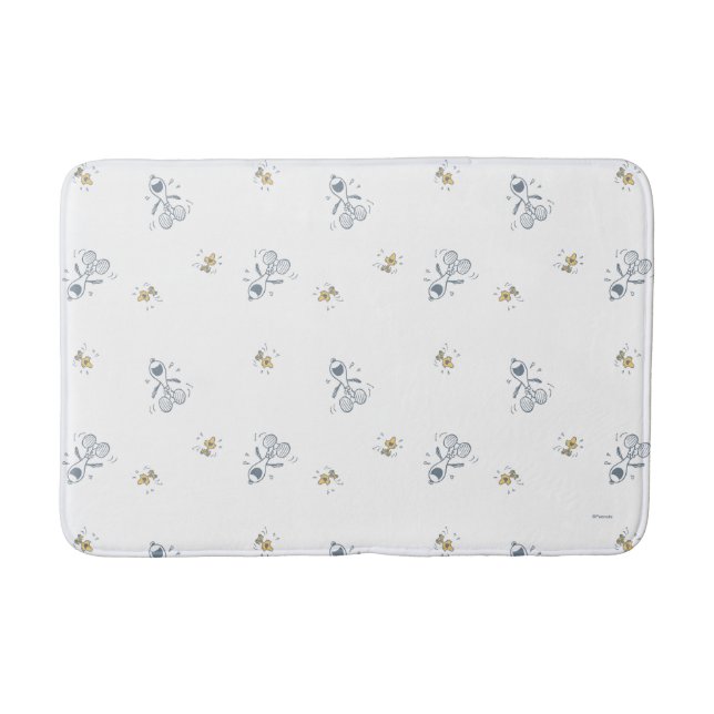 Alfombrilla De Baño Maní | Patrón de risas Snoopy & Woodstock (Anverso)