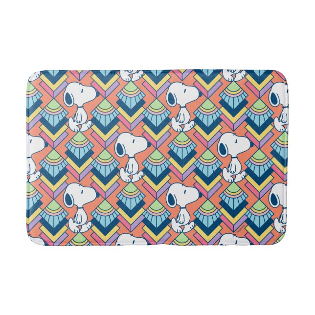 Alfombrilla De Baño Maní | Patrón de sueños Snoopy Deco (Anverso)