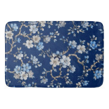 Manta Elegante de Patrón Floral Azul
