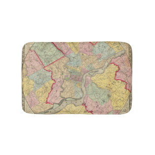 Alfombrilla De Baño Mapa alrededor de la ciudad de Philadelphia