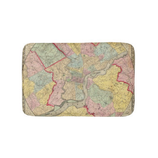Alfombrilla De Baño Mapa alrededor de la ciudad de Philadelphia