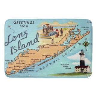 Alfombrilla De Baño Mapa Antiguo de Long Island