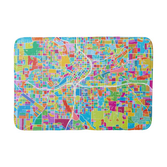 Alfombrilla De Baño Mapa colorido de Atlanta (Anverso)