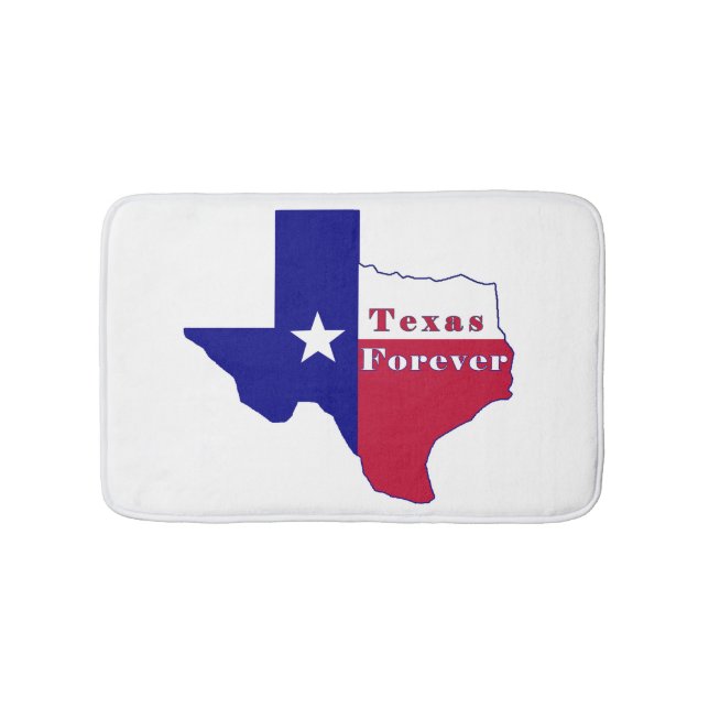 Alfombrilla De Baño Mapa de bandera de Texas para siempre (Anverso)