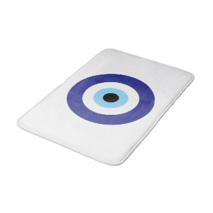 Alfombrilla De Baño Mapa de baño de diseño de Mati azul Evil Eye Blue