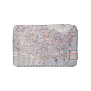 Alfombrilla De Baño Mapa de camino Estados Unidos