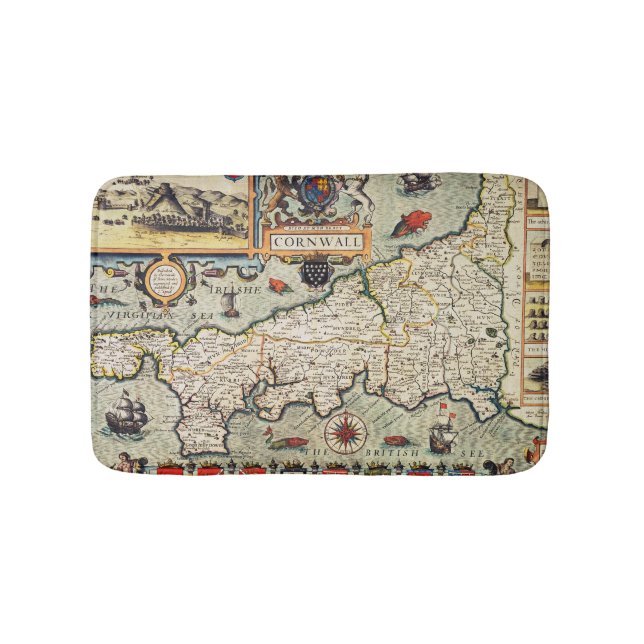 Alfombrilla De Baño Mapa de Cornualles (Anverso)