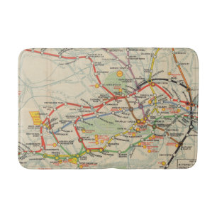 Alfombrilla De Baño Mapa de los ferrocarriles de subterráneo de