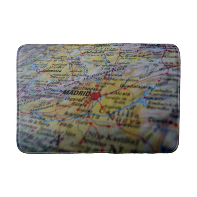 Alfombrilla De Baño Mapa de Madrid España (Anverso)