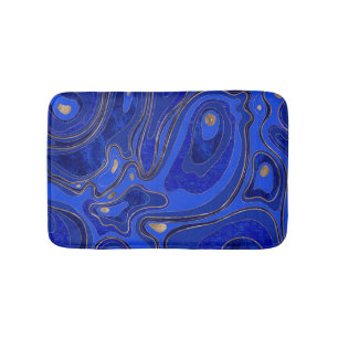 Alfombrilla De Baño Mapa de mármol - azul y oro
