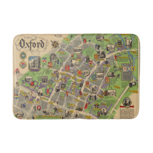 Alfombrilla De Baño Mapa de Oxford, Inglaterra (ferrocarriles