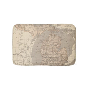 Alfombrilla De Baño Mapa del atlas de Michigan