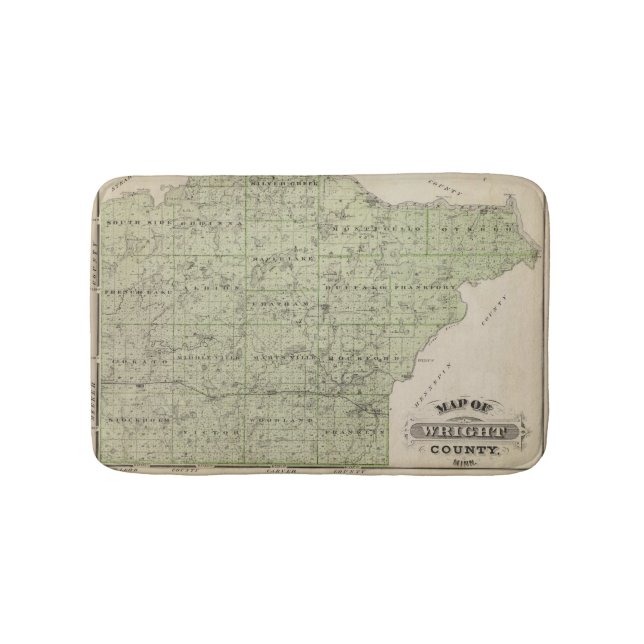 Alfombrilla De Baño Mapa del condado de Wright, Minnesota (Anverso)