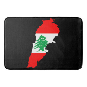 Alfombrilla De Baño Mapa del Líbano con bandera