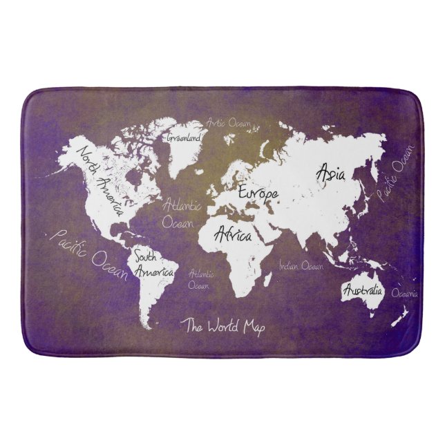 Alfombrilla De Baño mapa del mundo 2 (Anverso)