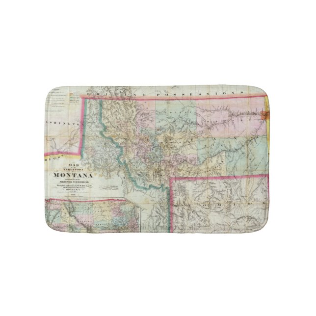 Alfombrilla De Baño Mapa del territorio de Montana (Anverso)