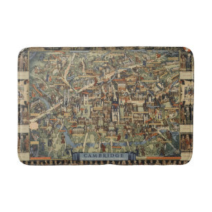 Alfombrilla De Baño Mapa ilustrado de Cambridge, Inglaterra
