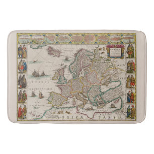 Alfombrilla De Baño Mapa medieval de Europa (por Willem Blaeu)