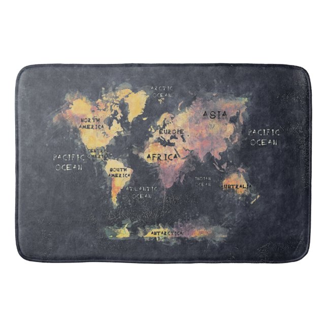 Alfombrilla De Baño mapa mundial (Anverso)