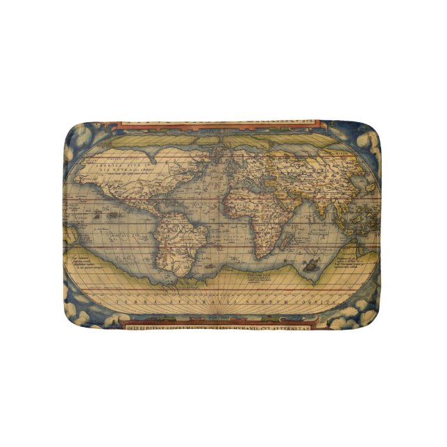 Alfombrilla De Baño Mapa Mundial Viaje Antiguo Ortelius Europa (Anverso)