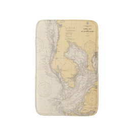 Alfombrilla De Baño Mapa náutico del vintage de Tampa Bay la Florida