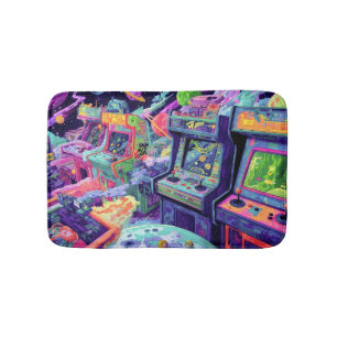 Alfombrilla De Baño Máquinas Retro de Arcade en el Espacio