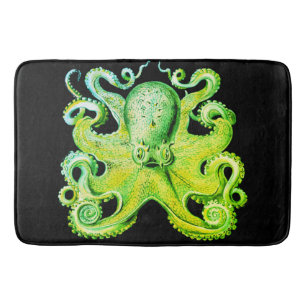 Alfombrilla De Baño Mar náutico Pulpo bata lima verde