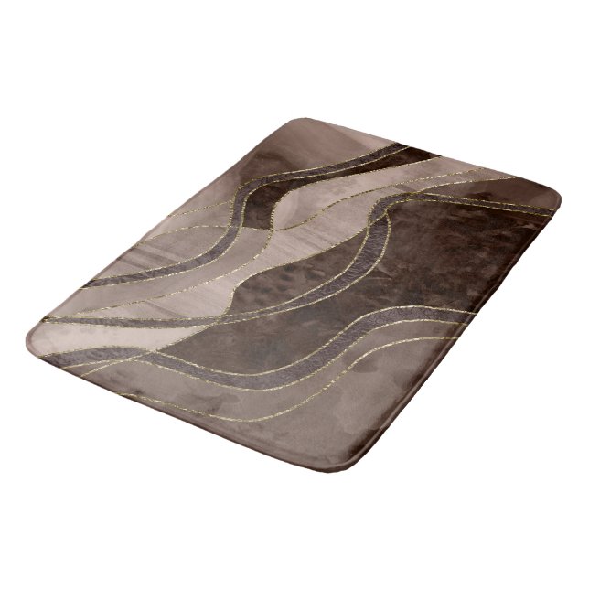 Alfombrilla De Baño Marble Agate Gold Glam 4 - landscape (Angular)
