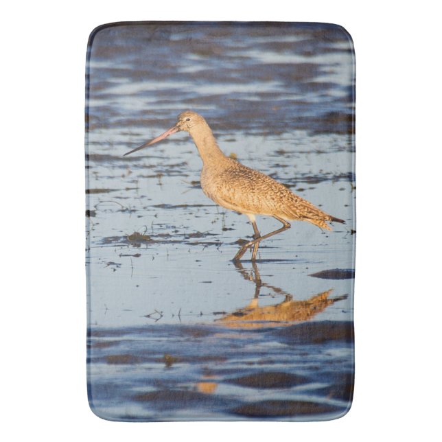 Alfombrilla De Baño Marble Godwit en el océano (Frente vertical)