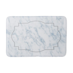Alfombrilla De Baño Marco gris de textura de mármol blanco falso