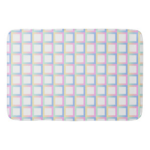 Alfombrilla De Baño Marcos de patrones de gradiente simétricos blancos