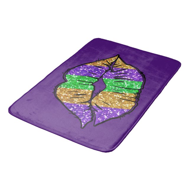 Alfombrilla De Baño Mardi Gras Kiss Bath Mat (Angular)