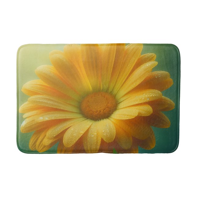 Alfombrilla De Baño Margarita Amarilla Suave  (Anverso)