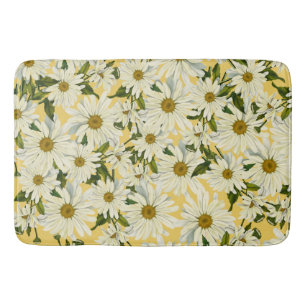 Alfombrilla De Baño Margaritas Blancas Flor de Margarita Amarillo Bril