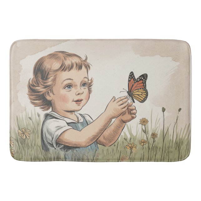 Alfombrilla De Baño mariposa 70s (Anverso)
