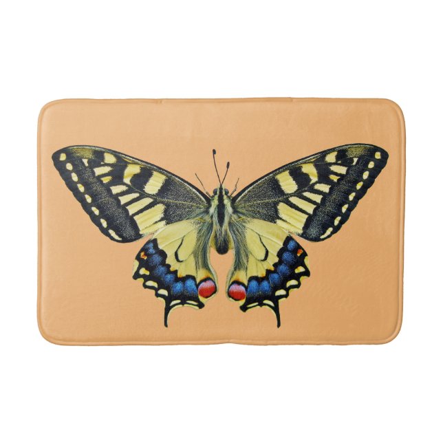 Alfombrilla De Baño Mariposa amarilla y negra (Anverso)