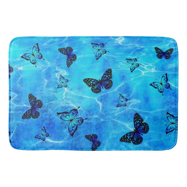 Alfombrilla De Baño Mariposa azul (Anverso)