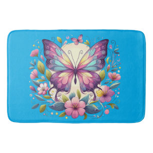 Alfombrilla De Baño Mariposa de colores vivos