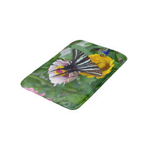 Alfombrilla De Baño Mariposa de Swallowtail de la cebra