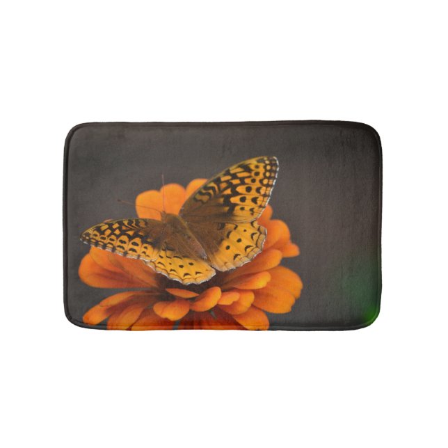 Alfombrilla De Baño Mariposa En Zinnia Bath Mat (Anverso)