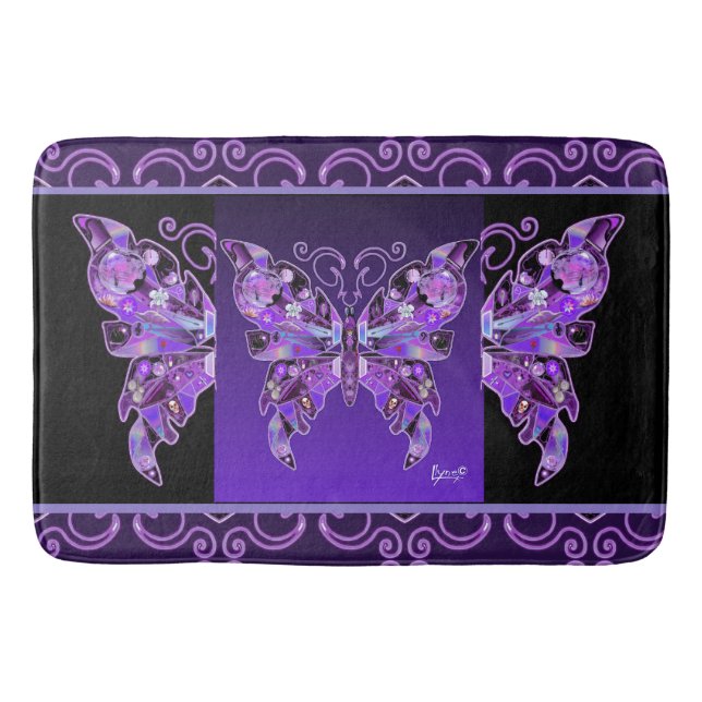Alfombrilla De Baño Mariposa morada 31 Mat de baño (Anverso)