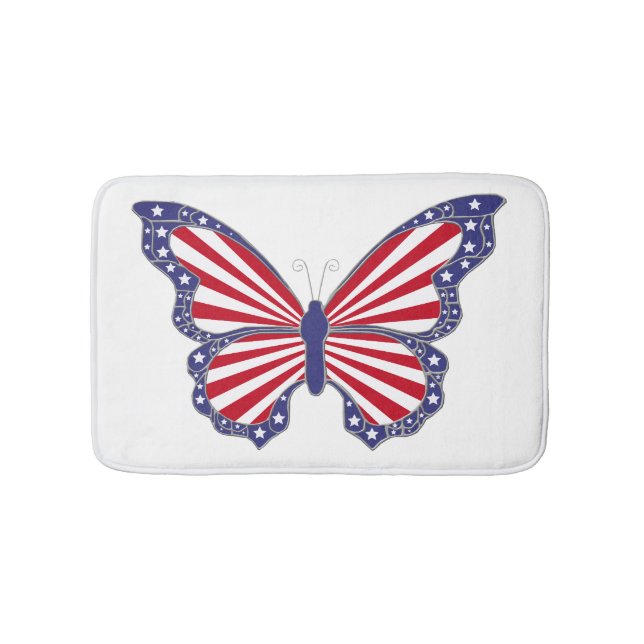 Alfombrilla De Baño Mariposa Patriótica Bath Mat (Anverso)