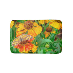 Alfombrilla De Baño Mariposa Pearl Crescent en Sneezeweed
