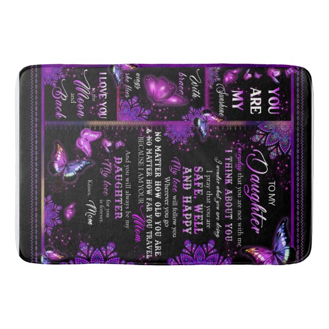 Alfombrilla De Baño Mariposa Personalizada A Mi Matta Hija (Anverso)
