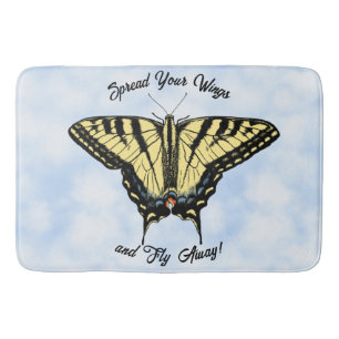 Alfombrilla De Baño Mariposa Swallowtail Amarilla Personalizada