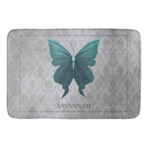 Alfombrilla De Baño Mariposa verde azulada