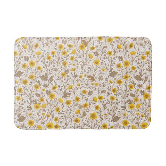 Alfombrilla De Baño Mariposas, amarillas y marrones (Anverso)